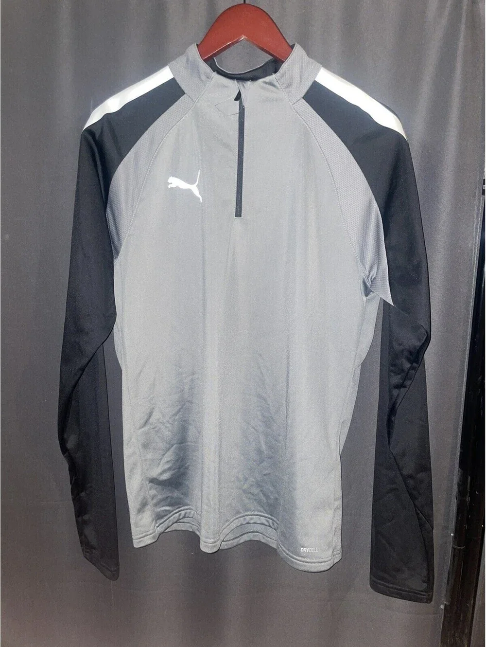 PUMA mens 1/4 zip top smoked pearl white Size M